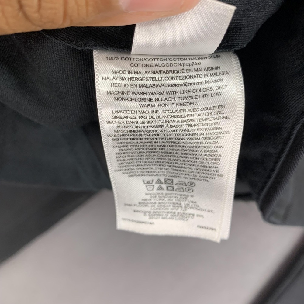 Brooks Brothers Pants Mens 40x30 (38x30) Black Advantage Chino Clark Flat Front - Picture 7 of 16
